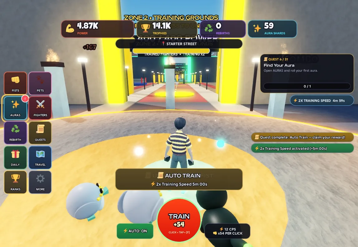 Pets following the player with aura effects
